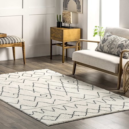 Nuloom Rae Abstract Stripes Machine Washable Shag Area Rug 5ft x 8ft BIWS08A-508